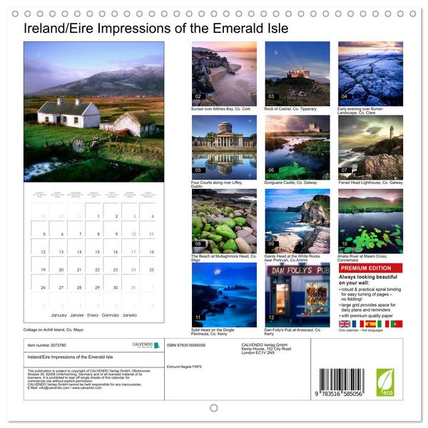 Produktbild: Ireland/Eire Impressions of the Emerald Isle (Wall Calendar 2026 12 &times; 12 Inch) CALVENDO 12 Month Wall Calendar