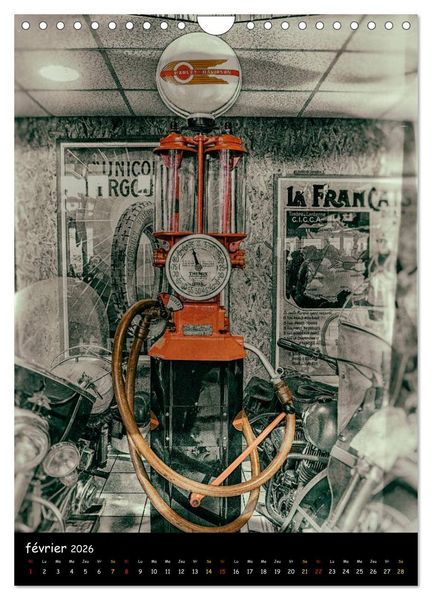 Produktbild: POMPES &Agrave; ESSENCE VINTAGE (Calendrier mural 2026 DIN A4 horizontal), CALVENDO calendrier mensuel