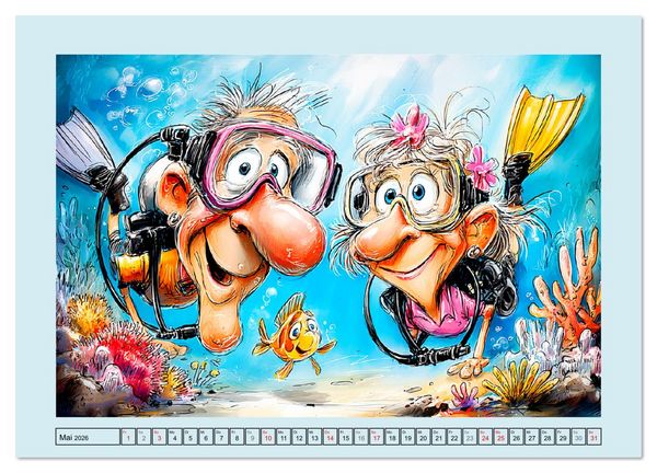 Produktbild: Rentner rocken das Leben! Mit Schwung durch den Ruhestand (hochwertiger Premium Wandkalender 2026 DIN A2 quer), Kunstdruck in Hochglanz