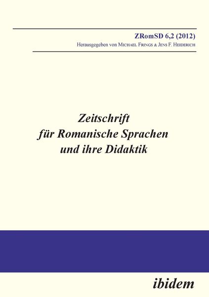 Produktbild: Zeitschrift f&uuml;r Romanische Sprachen und ihre Didaktik. Heft
