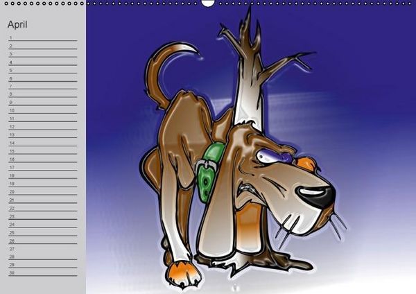 Produktbild: Hunde-Geburtstagskalender / Witziger Cartoon-Kalender (Wandkalender immerw&auml;hrend DIN A2 quer)