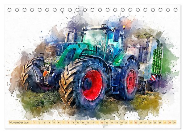 Produktbild: Traktoren - malerische Kraftpakete in der Landwirtschaft (Tischkalender 2026 DIN A5 quer), CALVENDO Monatskalender