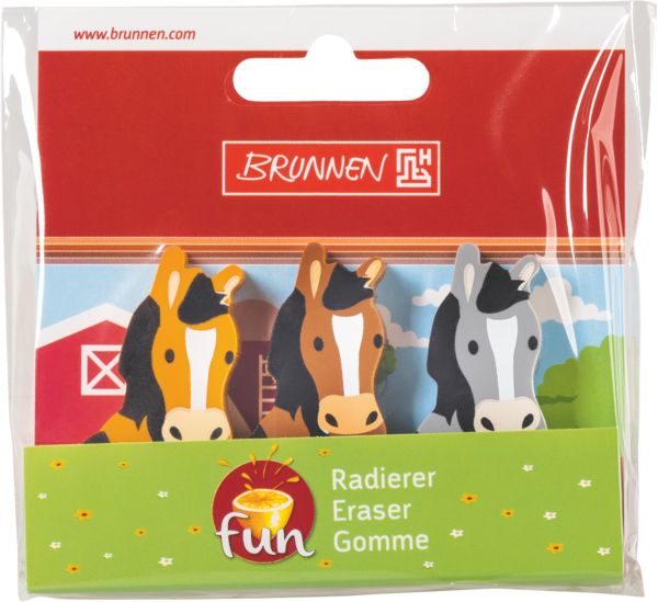 Produktbild: Brunnen Display Radiergummi Pferde 3er