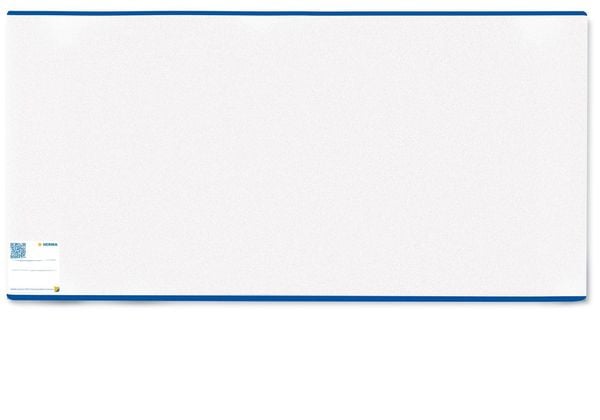 Produktbild: Herma HERM&Auml;X 7265 - Buchumschlag Classic, Gr&ouml;&szlig;e 265 x 540 mm, Kunststoff transparent, blauer Rand, 1 Buchschoner f&uuml;r Schulb&uuml;cher