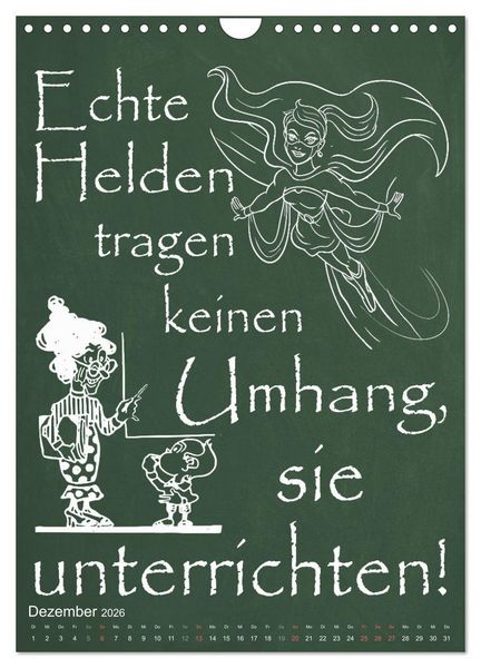 Produktbild: Coole Lehrerspr&uuml;che (Wandkalender 2026 DIN A4 hoch), CALVENDO Monatskalender