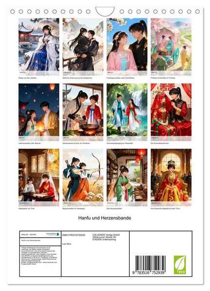 Produktbild: Hanfu und Herzensbande (Wandkalender 2027 DIN A4 hoch), CALVENDO Monatskalender
