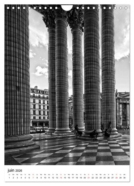 Produktbild: Paris noir blanc (Calendrier mural 2026 DIN A4 horizontal), CALVENDO calendrier mensuel