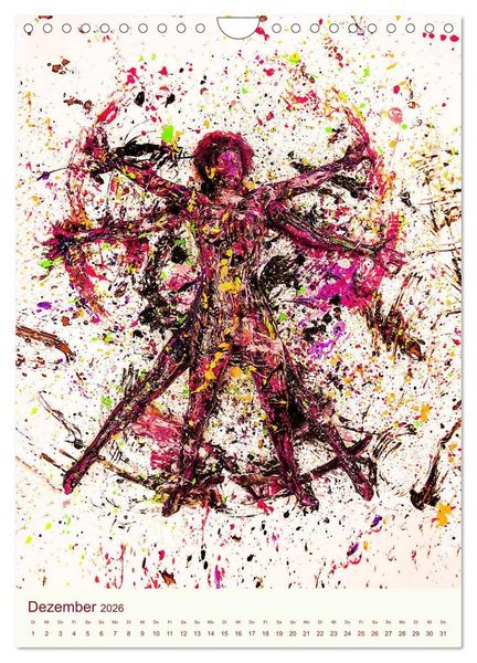 Produktbild: Farbakte - Action Paintings (Wandkalender 2026 DIN A4 hoch), CALVENDO Monatskalender