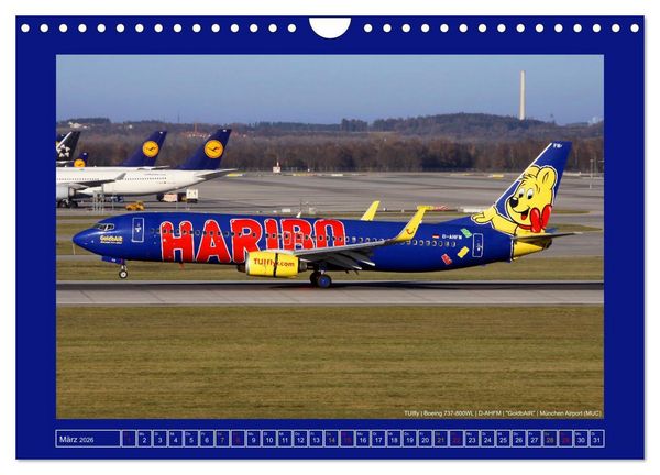 Produktbild: Bunte Airliner (Wandkalender 2026 DIN A4 quer), CALVENDO Monatskalender