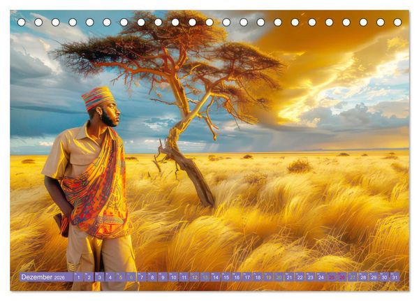 Produktbild: Afrika begeistert - Afrikas Sch&ouml;nheit (Tischkalender 2026 DIN A5 quer), CALVENDO Monatskalender