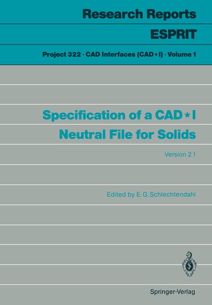 Produktbild: Specification of a CAD*I Neutral File for Solids