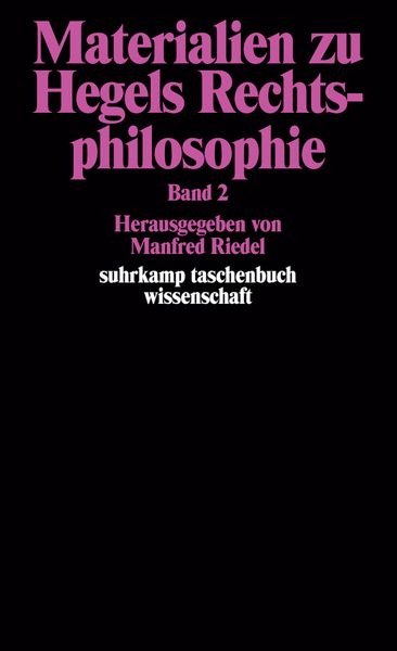 Materialien zu Hegels Rechtsphilosophie. Band 2, Taschenbuch von , Suhrkamp, 9783518276891