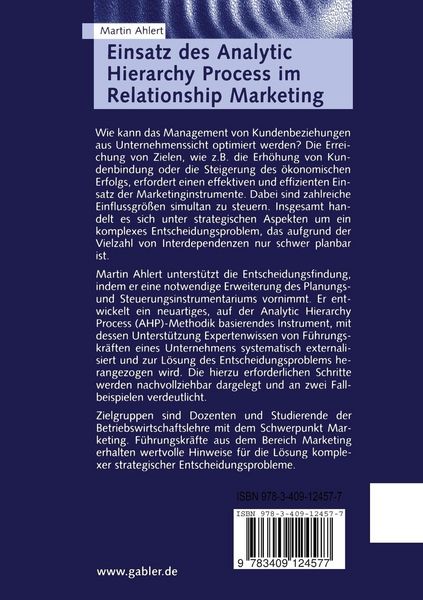 Produktbild: Einsatz des Analytic Hierarchy Process im Relationship Marketing