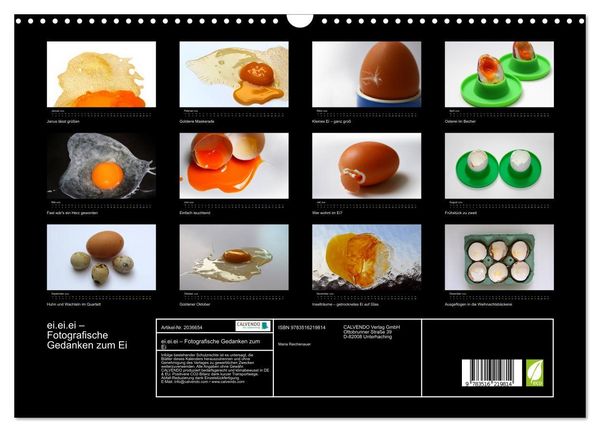 Produktbild: ei.ei.ei &ndash; Fotografische Gedanken zum Ei (Wandkalender 2026 DIN A3 quer), CALVENDO Monatskalender