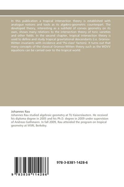 Produktbild: Tropical intersection theory and gravitational descendants
