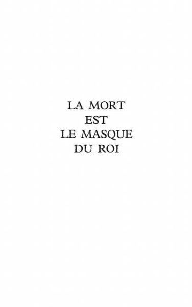 Produktbild: Mort est le masque du roi La