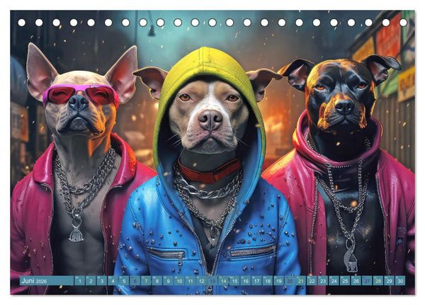 Produktbild: Gangsterhunde - KI-Bilder (Tischkalender 2026 DIN A5 quer), CALVENDO Monatskalender