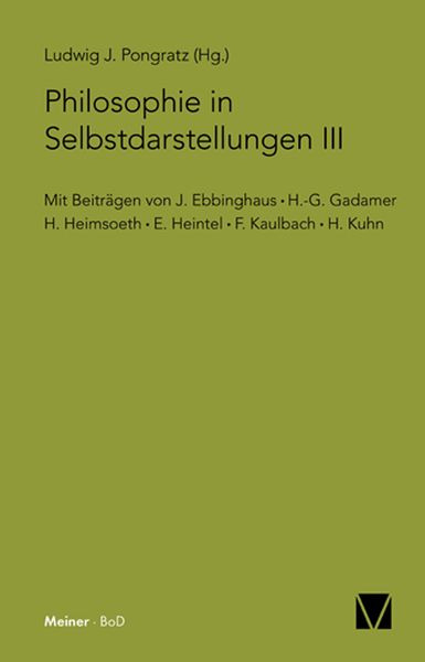 Produktbild: Philosophie in Selbstdarstellungen III