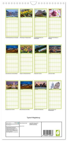 Produktbild: Familienplaner 2027 - Typisch Magdeburg mit 5 Spalten (Wandkalender, 21 x 45 cm) CALVENDO
