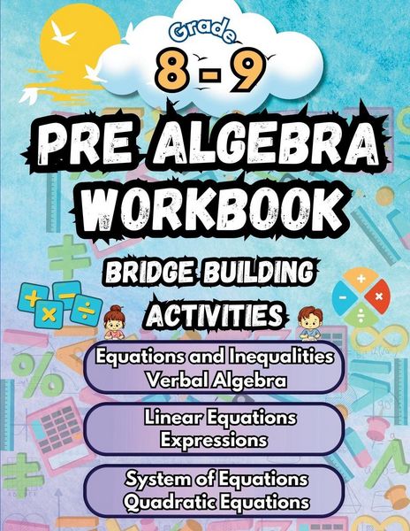 Produktbild: Summer Math Pre Algebra Workbook Grade 8-9 Bridge Building Activities
