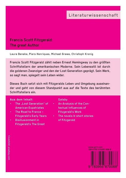 Produktbild: Francis Scott Fitzgerald: The great Author