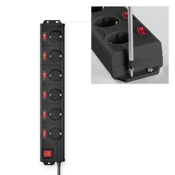 Produktbild: Hama 00223160 Steckdosenleiste mit Schalter Schwarz Schutzkontakt 1St.