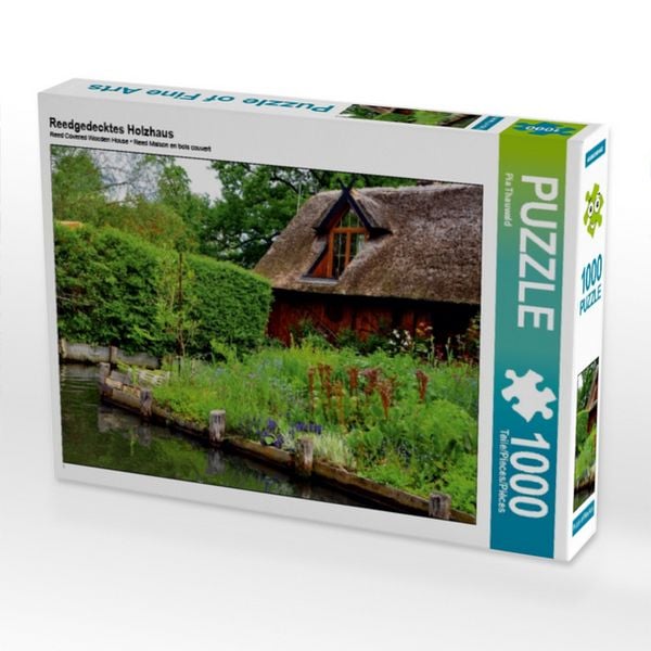 CALVENDO Puzzle Reedgedecktes Holzhaus | 1000 Teile Lege-Größe 64 × 48 cm Foto-Puzzle für glückliche Stunden