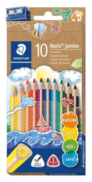 Produktbild: STAEDTLER Buntstifte Noris jumbo 10er Set + Spitzer