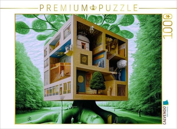 CALVENDO Puzzle Haus im Blattwerk | 1000 Teile Lege-Größe 64x48cm Foto-Puzzle für glückliche Stunden