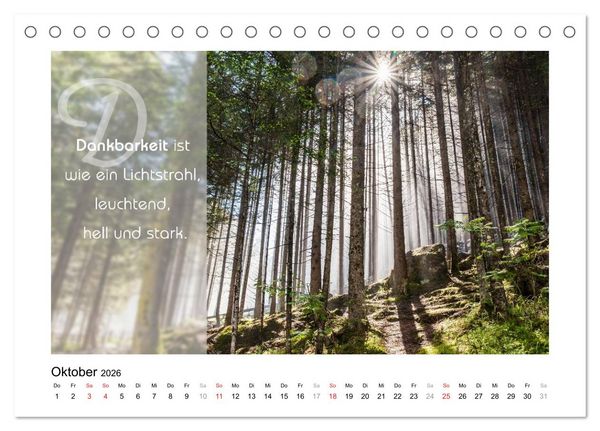 Produktbild: Kraft f&uuml;r Deine Seele (Tischkalender 2026 DIN A5 quer), CALVENDO Monatskalender
