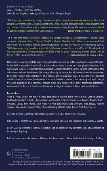 Produktbild: Ecological Thought in German Literature and Culture