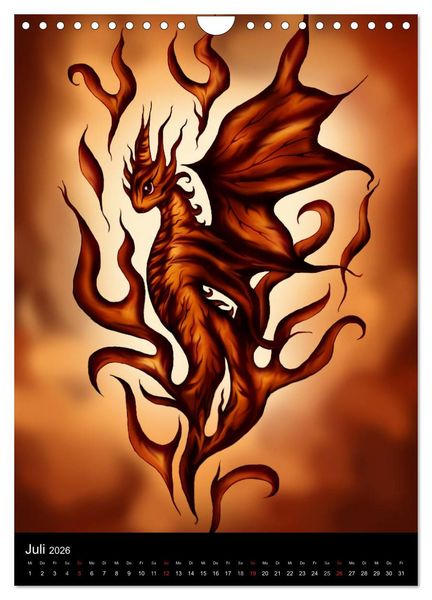 Produktbild: Drachen (Wandkalender 2026 DIN A4 hoch), CALVENDO Monatskalender