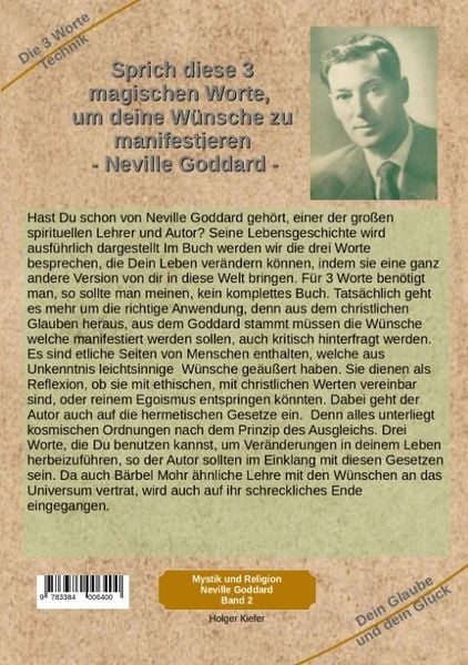 Produktbild: Sprich diese 3 magischen Worte, um deine W&uuml;nsche zu manifestieren - Neville Goddard