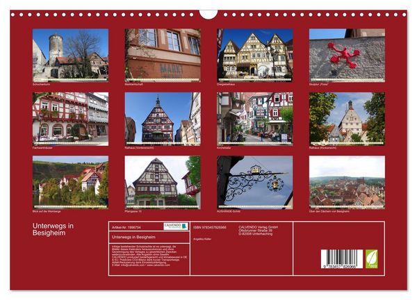 Produktbild: Unterwegs in Besigheim (Wandkalender 2026 DIN A3 quer), CALVENDO Monatskalender