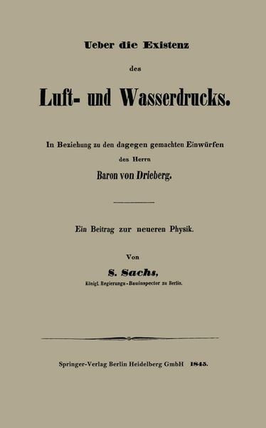 Produktbild: Ueber die Existenz des Luft- und Wasserdrucks