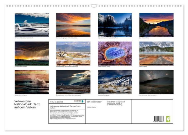 Produktbild: Yellowstone Nationalpark. Tanz auf dem Vulkan (Wandkalender 2026 DIN A2 quer), CALVENDO Monatskalender