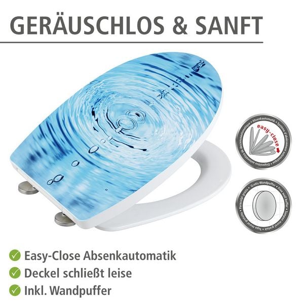 Produktbild: Toilettensitz Mod. Droplets Hochglanz, WC-Sitz mit Absenkautomatik, Schnellbefestigung