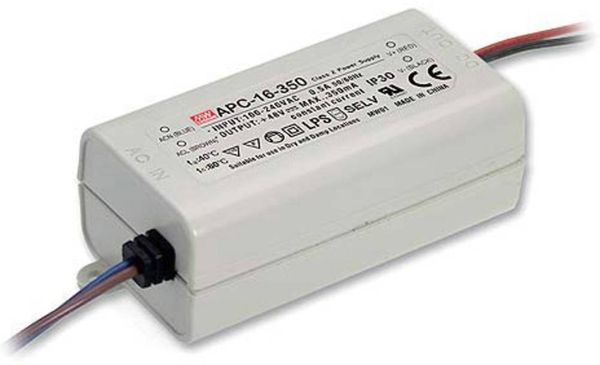 Mean Well APC-16-350 LED-Treiber Konstantstrom 16 W 0.35 A 12 - 48 V/DC nicht dimmbar, Überlastschutz 1 St.