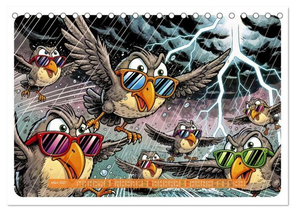 Produktbild: Lustige Sturmv&ouml;gel - Comic (Tischkalender 2027 DIN A5 quer), CALVENDO Monatskalender