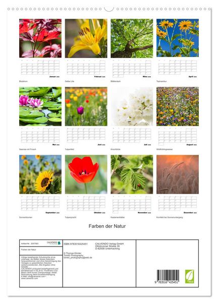 Produktbild: Farben der Natur (hochwertiger Premium Wandkalender 2026 DIN A2 hoch), Kunstdruck in Hochglanz