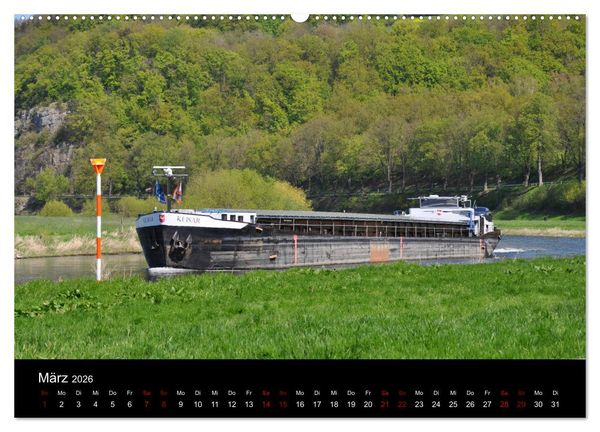 Produktbild: Schiffe auf der Oberweser (hochwertiger Premium Wandkalender 2026 DIN A2 quer), Kunstdruck in Hochglanz