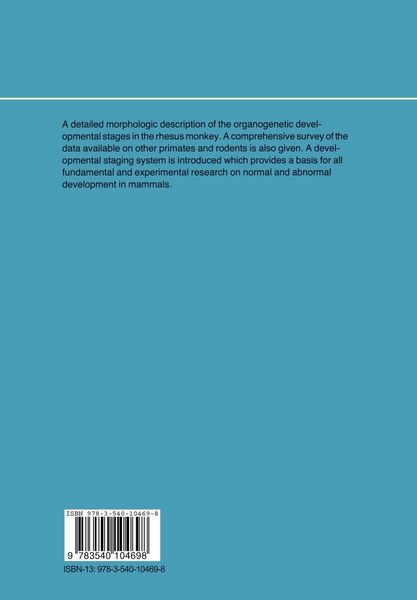 Produktbild: Developmental Stages in the Rhesus Monkey (Macaca mulatta)