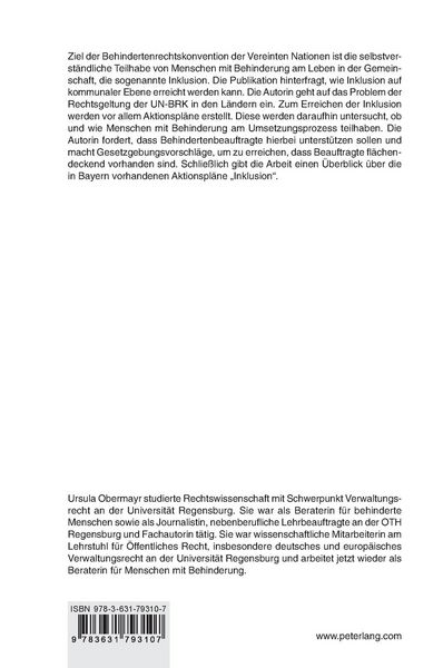 Produktbild: Die Umsetzung der UN-Behindertenrechtskonvention auf kommunaler Ebene in Bayern