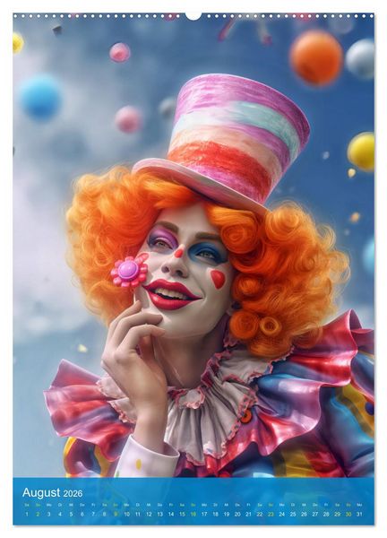 Produktbild: Ein Hauch von Magie - Schrille Clowns im Rampenlicht (Wandkalender 2026 DIN A2 hoch), CALVENDO Monatskalender