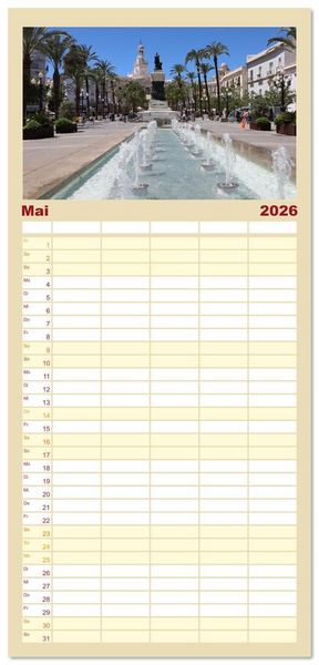 Produktbild: Familienplaner 2026 - Andaluc&iacute;a - Buenos D&iacute;as mit 5 Spalten (Wandkalender, 21 x 45 cm) CALVENDO