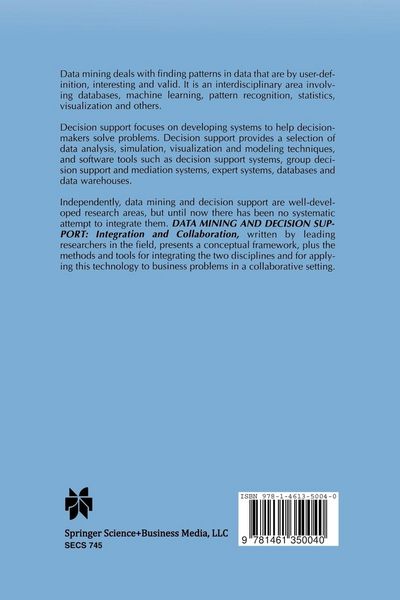 Produktbild: Data Mining and Decision Support