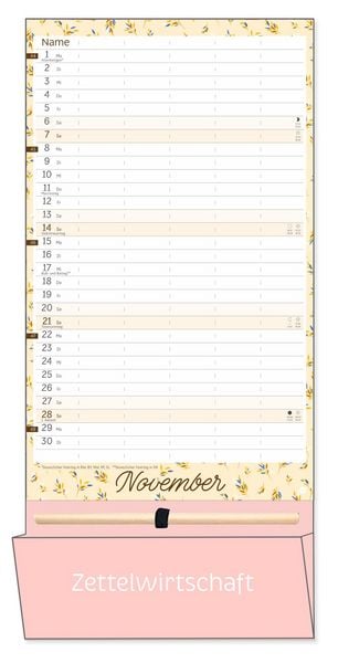 Produktbild: Deko-Familienplaner mit Tasche Flower Time 2027
