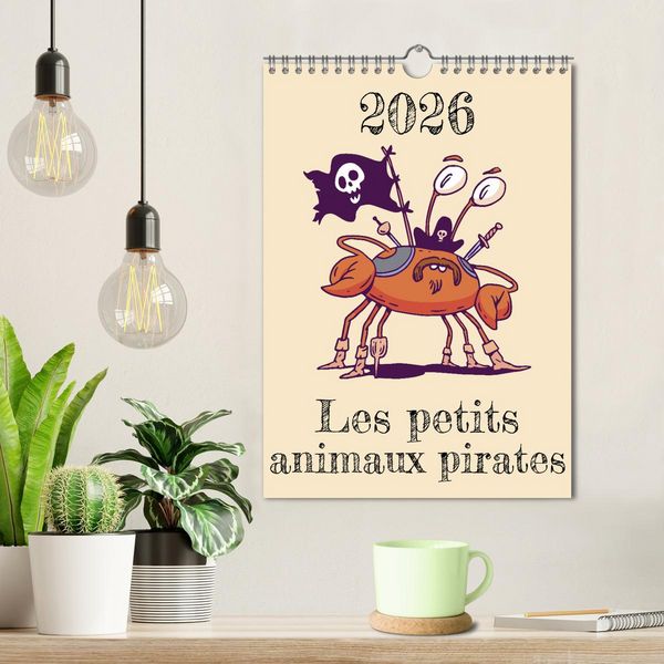 Produktbild: Les petits animaux pirates (Calendrier mural 2026 DIN A4 horizontal), CALVENDO calendrier mensuel