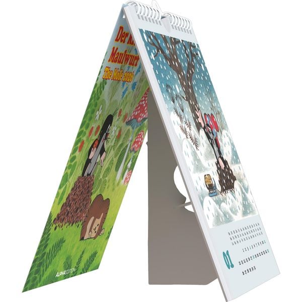 Produktbild: Alpha Edition - Der kleine Maulwurf 2026 Postkartenkalender, 16x17cm, Kalender mit schönen Illustrationen von Zdenek Miler, Postkarten zum Heraustrenn