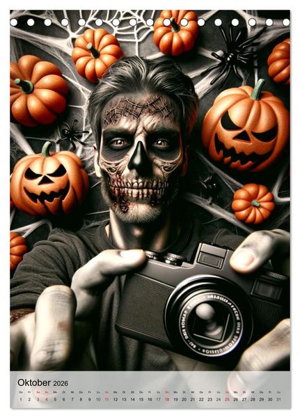 Produktbild: Zombie Selfies - Ein humorvoller Blick auf das untote Dasein (Tischkalender 2026 DIN A5 hoch), CALVENDO Monatskalender
